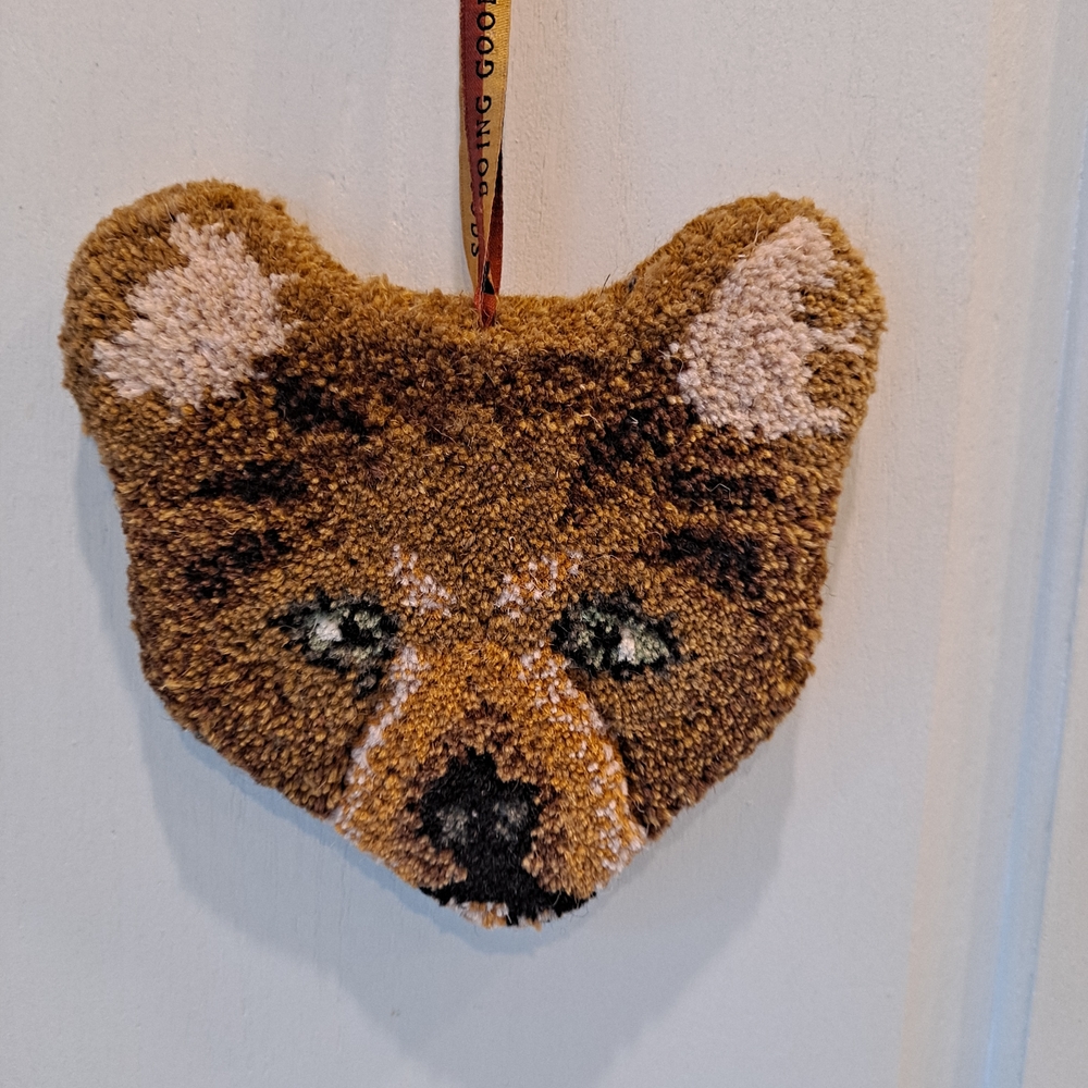 Goodweave Handcrafted Brown Archie Bear Woolen Fiber Art Wall Hanging